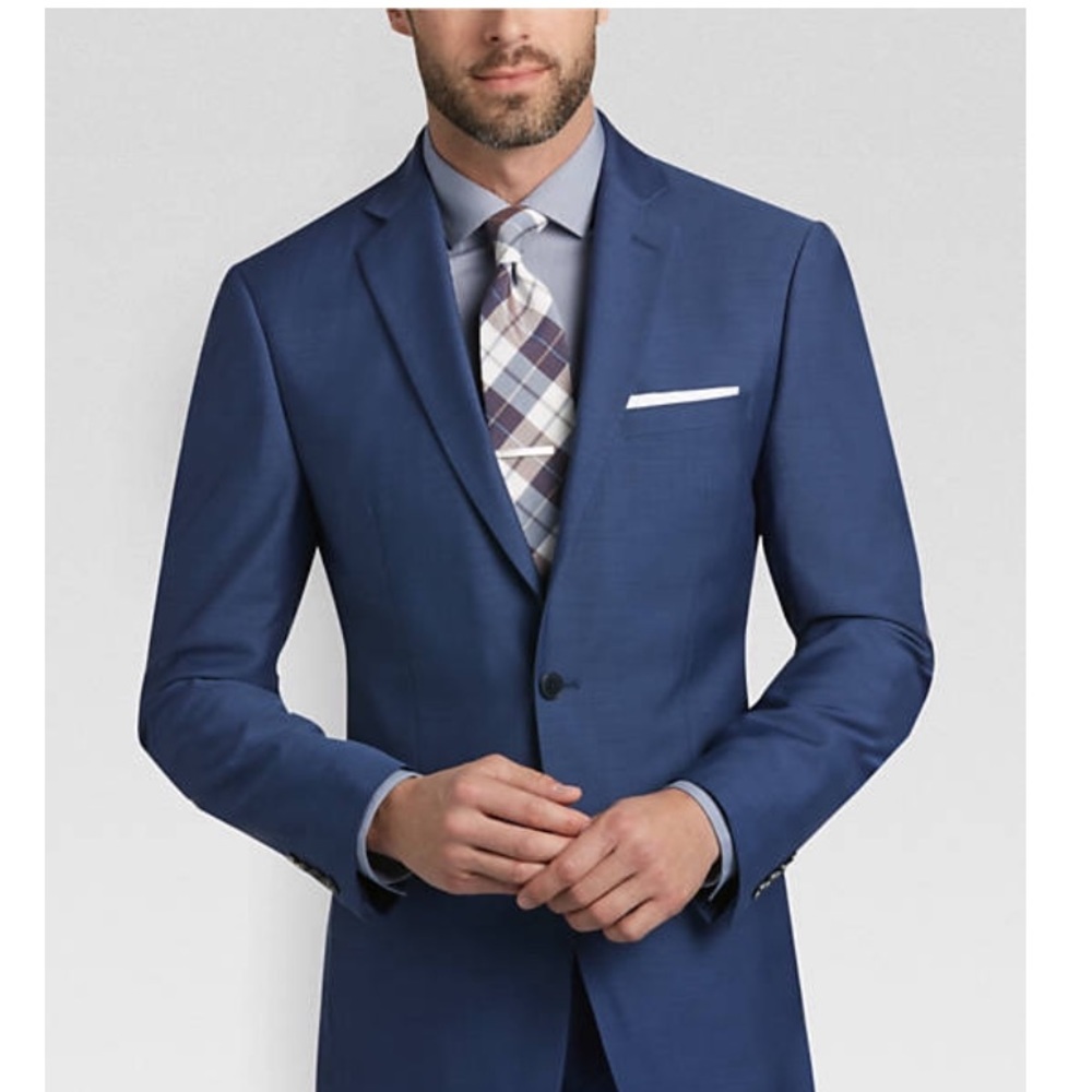 Calvin Klein wool blue suit 40 R with size 32 pant